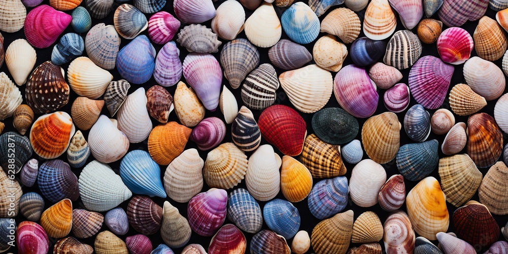 AI Generated. AI Generative. Nautical Marine underwater sea ocean sand vacation shell star background pattern decoration mock up with many items on canvas place AI Generated. AI Generative. Nautical Marine underwater sea ocean sand vacation shell star background pattern decoration mock up with many items on canvas place