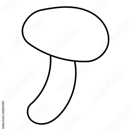mushroom autumn black white line doodle element