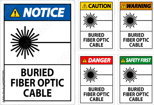 Warning Sign, Buried Fiber Optic Cable