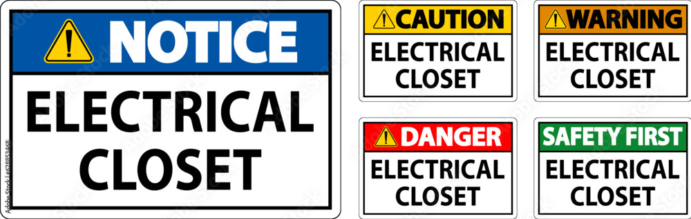 Danger Sign, Electrical Closet Sign