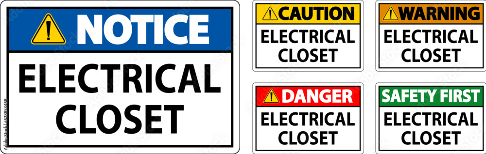 Danger Sign, Electrical Closet Sign Danger Sign, Electrical Closet Sign