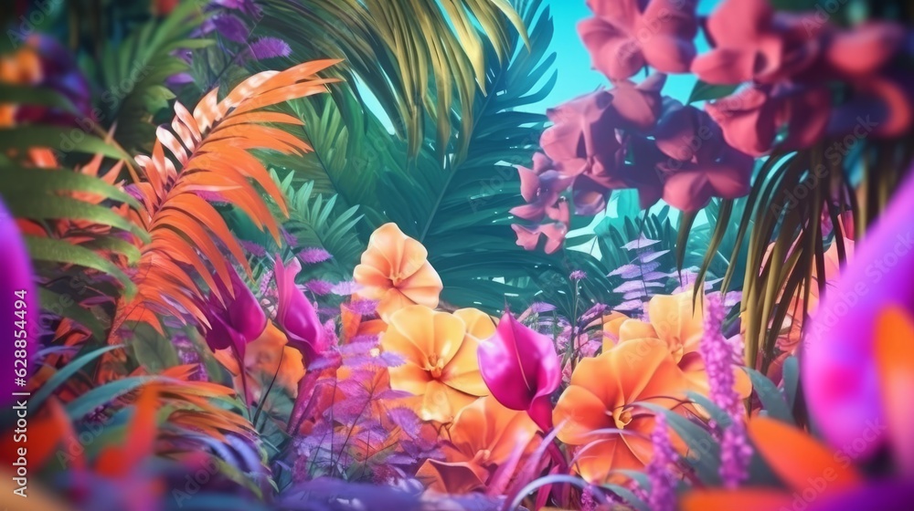 Obraz premium Vibrant Summer Themed 3D Abstract Background
