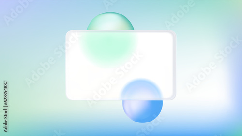 3d glass morphism pharmacy rectangle card shape background. Futuristic geometric presentation design with gradient blur abstract vector wallpaper. Blurry medical ppt template with glassmorphism.