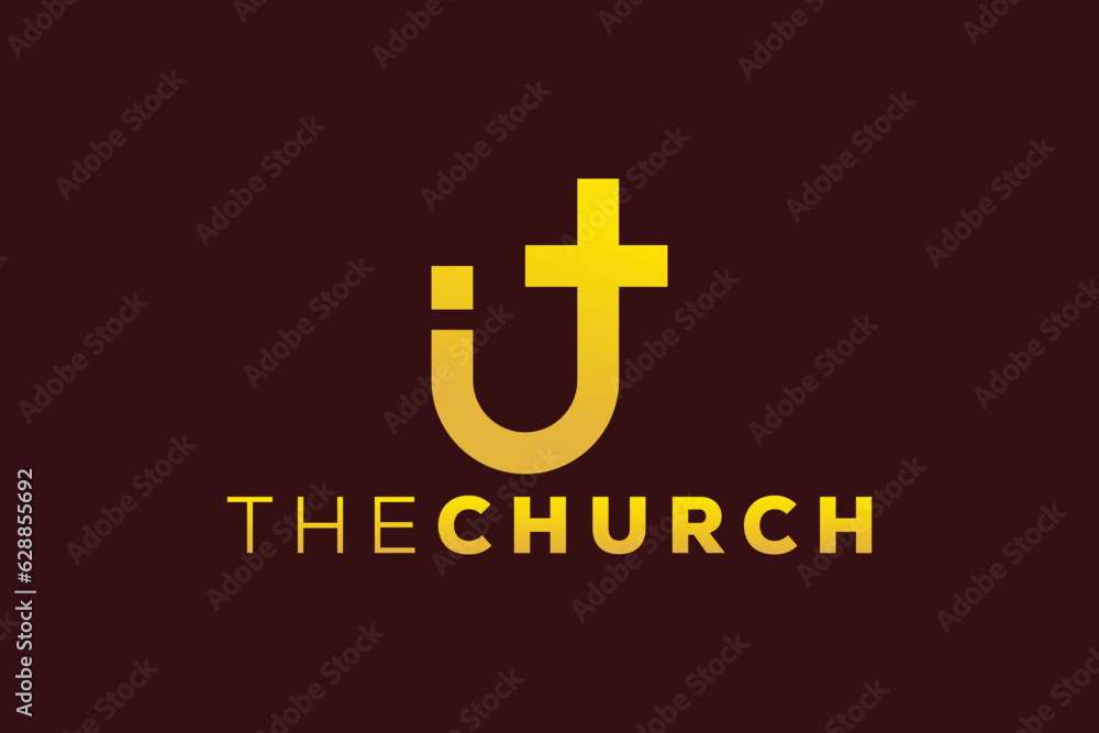 Trendy and Professional letter i church sign Christian and peaceful vector logo Trendy and Professional letter i church sign Christian and peaceful vector logo