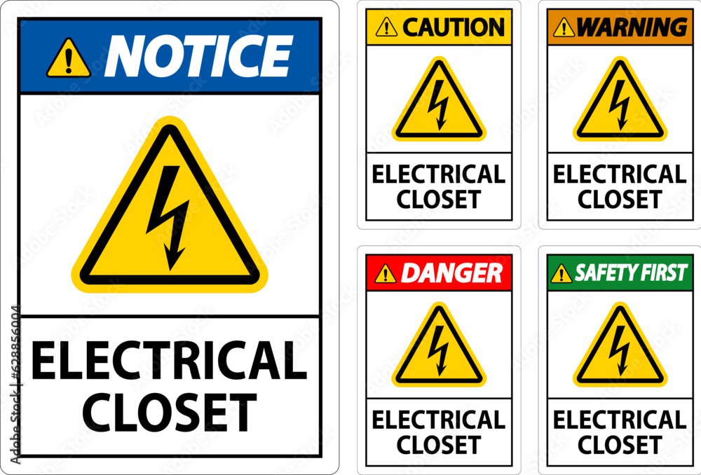 Danger Sign, Electrical Closet Sign Danger Sign, Electrical Closet Sign