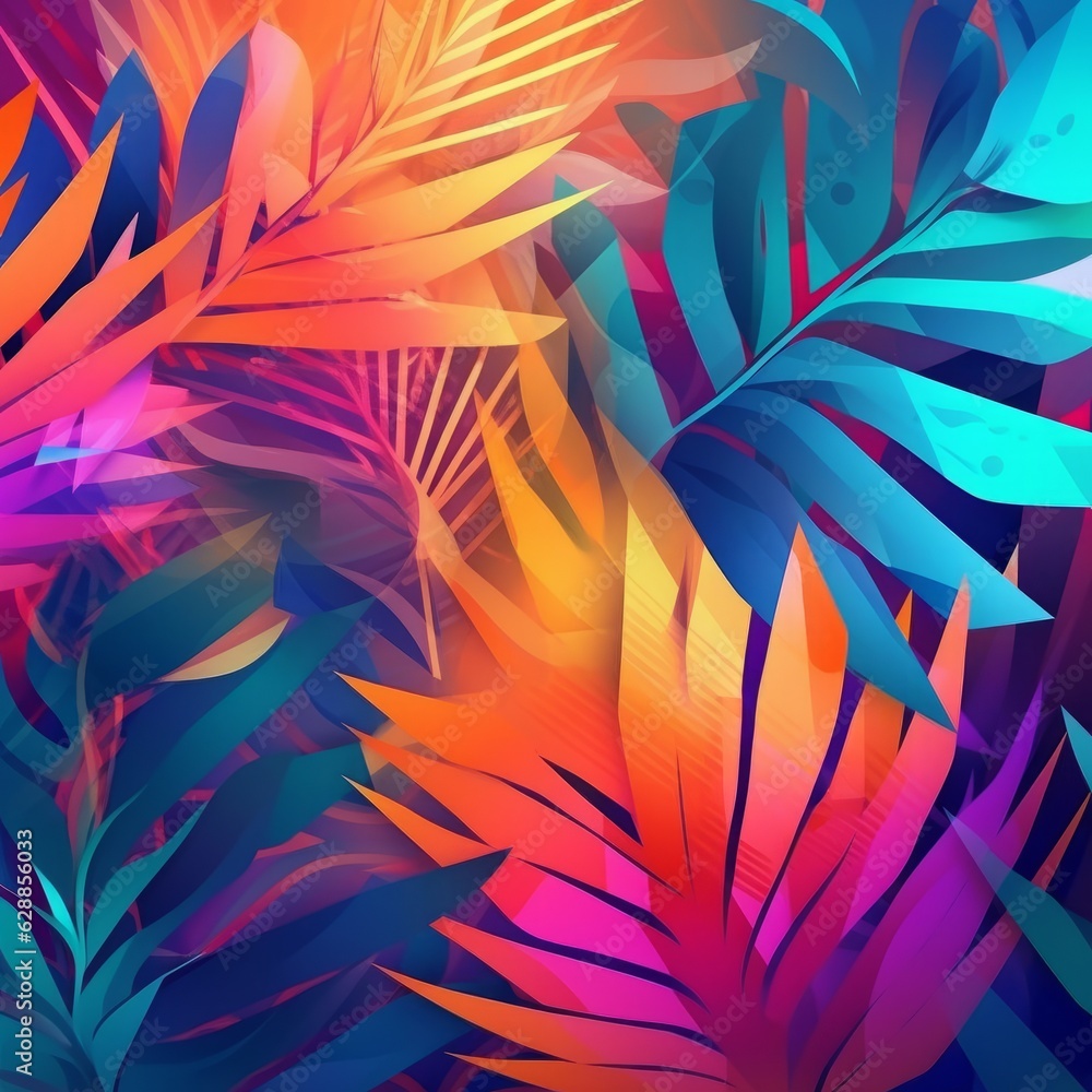 Vibrant Summer Themed 3D Abstract Background Vibrant Summer Themed 3D Abstract Background