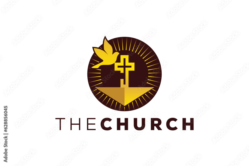Trendy and Professional letter J church sign Christian and peaceful vector logo