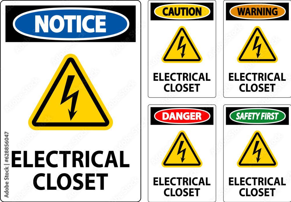 Danger Sign, Electrical Closet Sign Danger Sign, Electrical Closet Sign