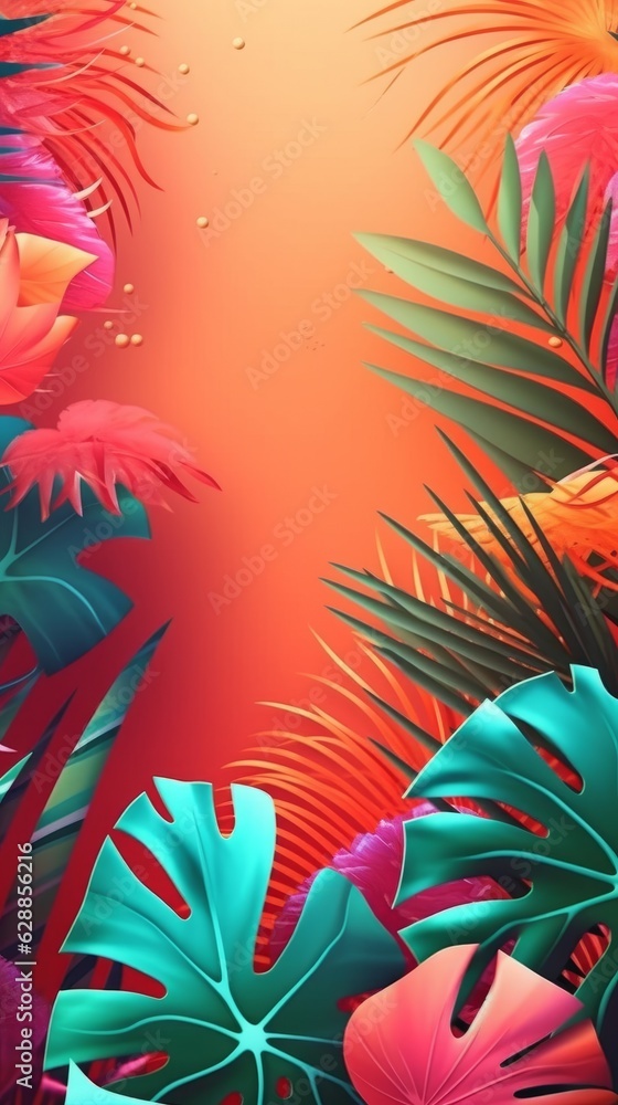 Vibrant Summer Themed 3D Abstract Background Vibrant Summer Themed 3D Abstract Background