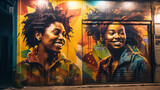 Graffiti art corlorful people - AI Generated