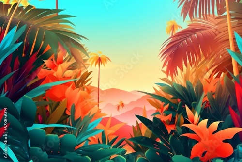 Vibrant Summer Themed 3D Abstract Background