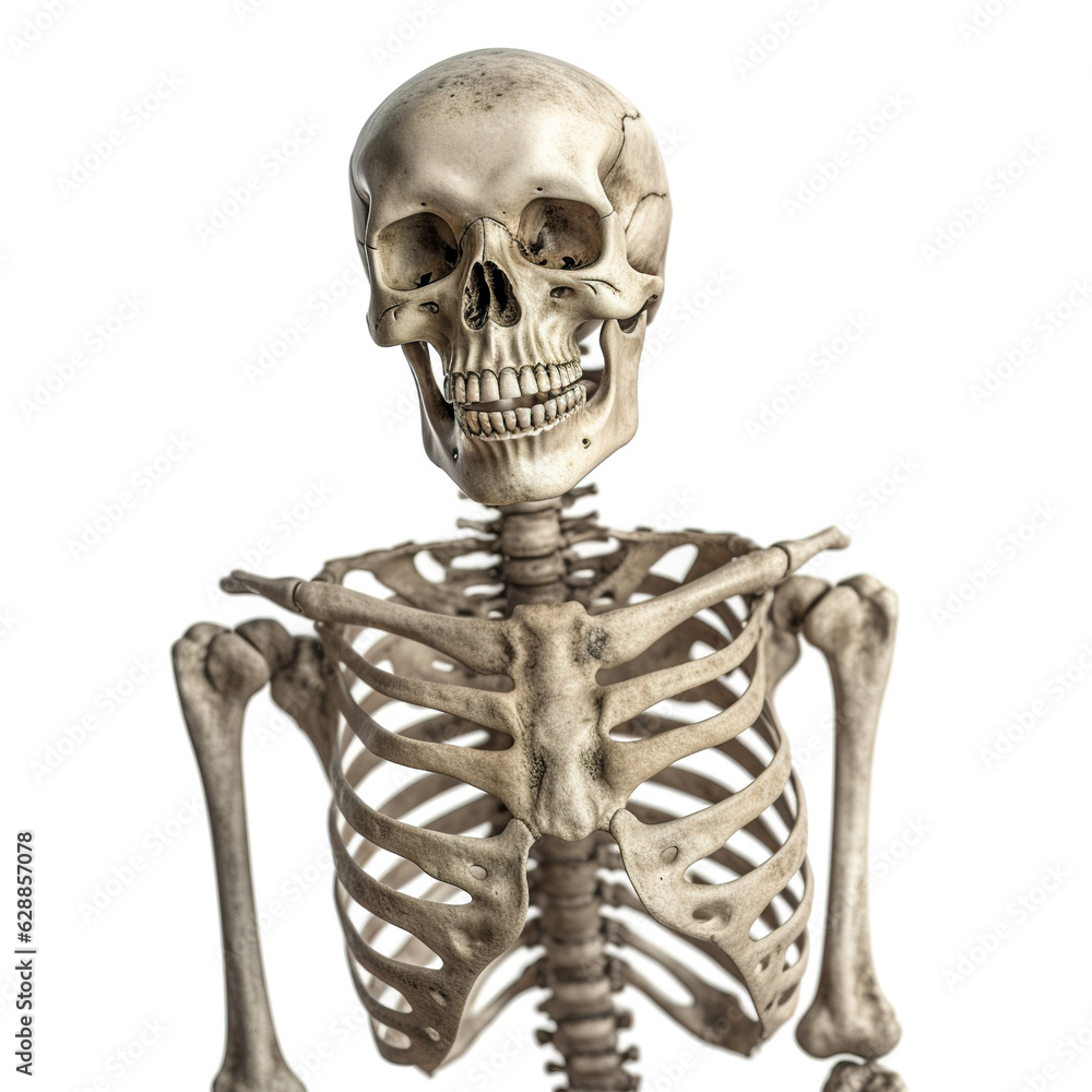 Human skeleton isolated on white background, Generative AI Human skeleton isolated on white background, Generative AI