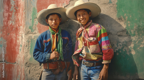 Mexican boys smiling - AI generated