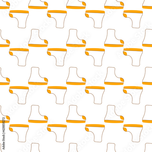 boot rubber yellow line doodle pattern textile