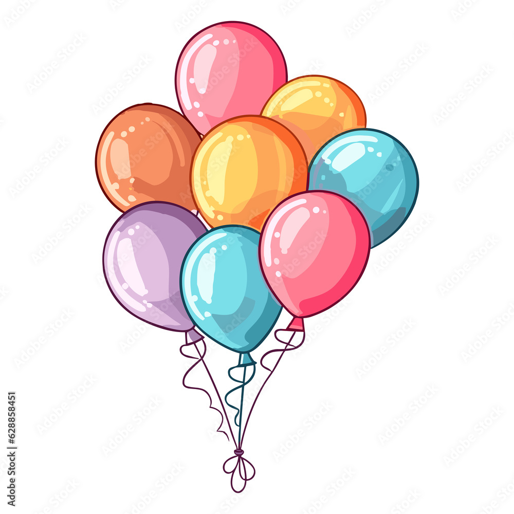 Cute balloons pastel colors illustration