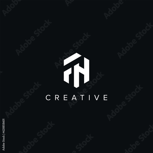 Abstract letter FH HF vector logo monogram template.