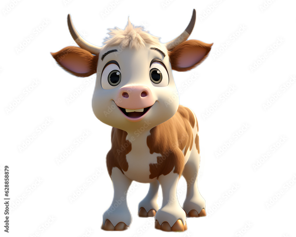 Whimsical 3D Cows on the Farm Transparent Background Generative Ai Whimsical 3D Cows on the Farm Transparent Background Generative Ai