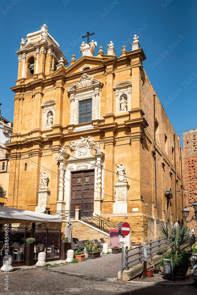 Baroque San Lorenzo church also called Chiesa del Purgatorio in Agrigento, Sicily, Italy