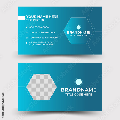 creative modern name card and business card. Simple and clean design with a logo and a place for a photo photo