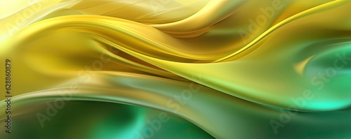 Abstract material with 3D wave Light gold and green