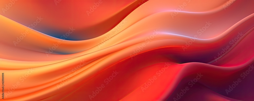 Abstract Background with 3D Wave Bright orange and red. Generative AI Abstract Background with 3D Wave Bright orange and red. Generative AI