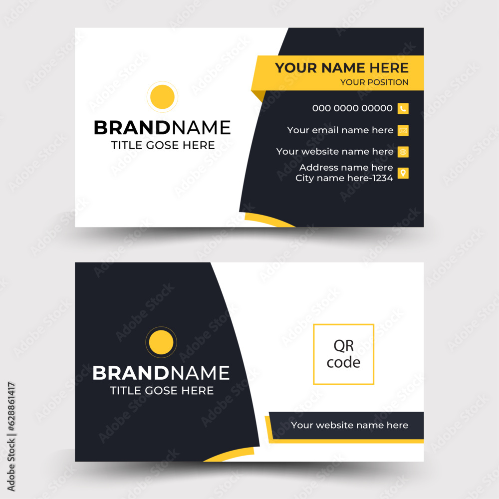 Fototapeta premium Modern stylish business card vector design. Corporate Identity Card Set Print Template 