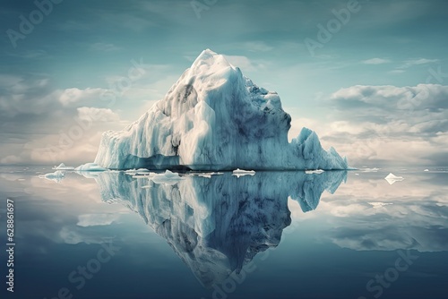 Iceberg hidden danger and global warming concept. Generative AI