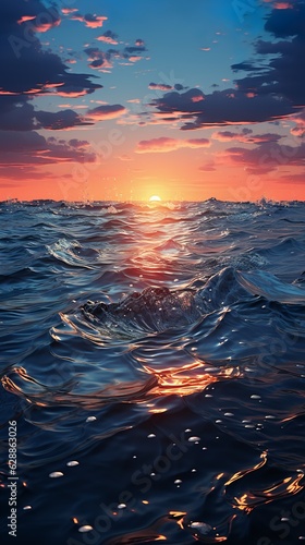 Sunset over the sea, Generative AI
