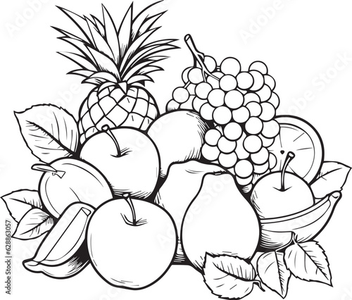 Captivating Artwork Showcasing Fruit in a Multitude of Shapes, Colors, and Black & White Renderings
