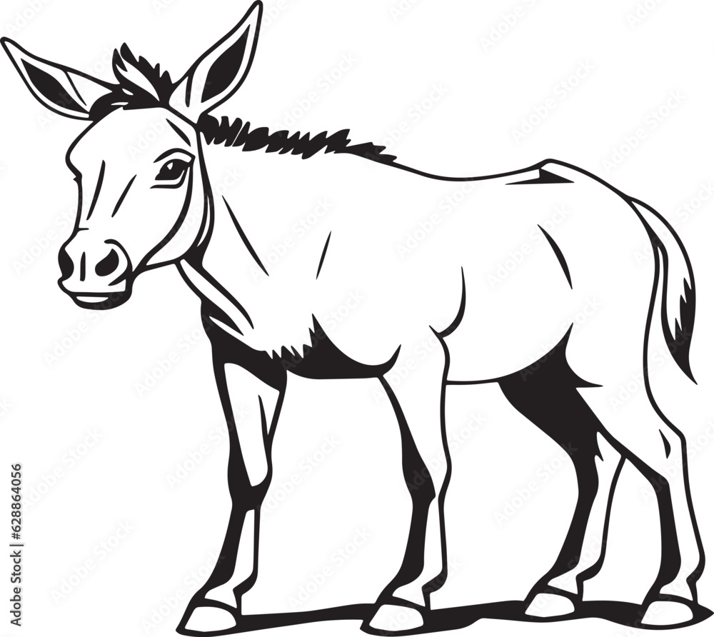 Obraz premium Monochrome donkey, exuding stubborn charm; elegantly captured in a classic style