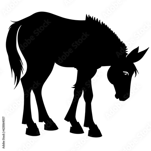 Monochrome donkey, exuding stubborn charm; elegantly captured in a classic style