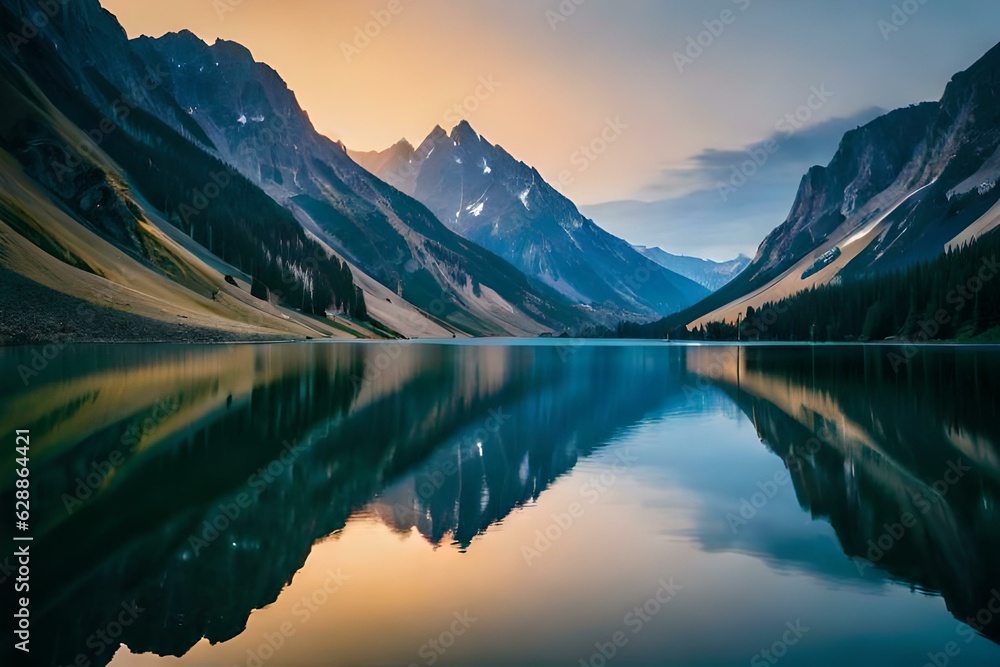 lake reflection generated ai