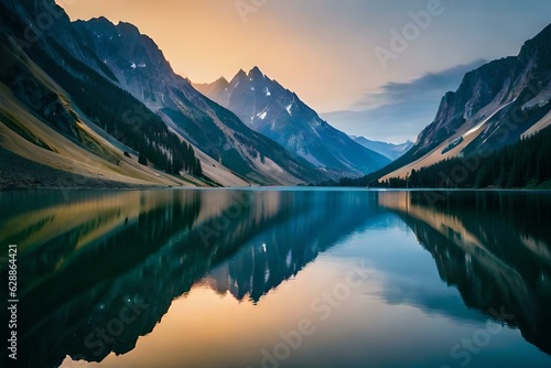lake reflection generated ai © kashif 2158