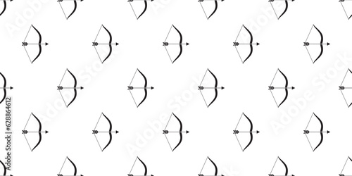 silhouette bow and arrows seamless pattern