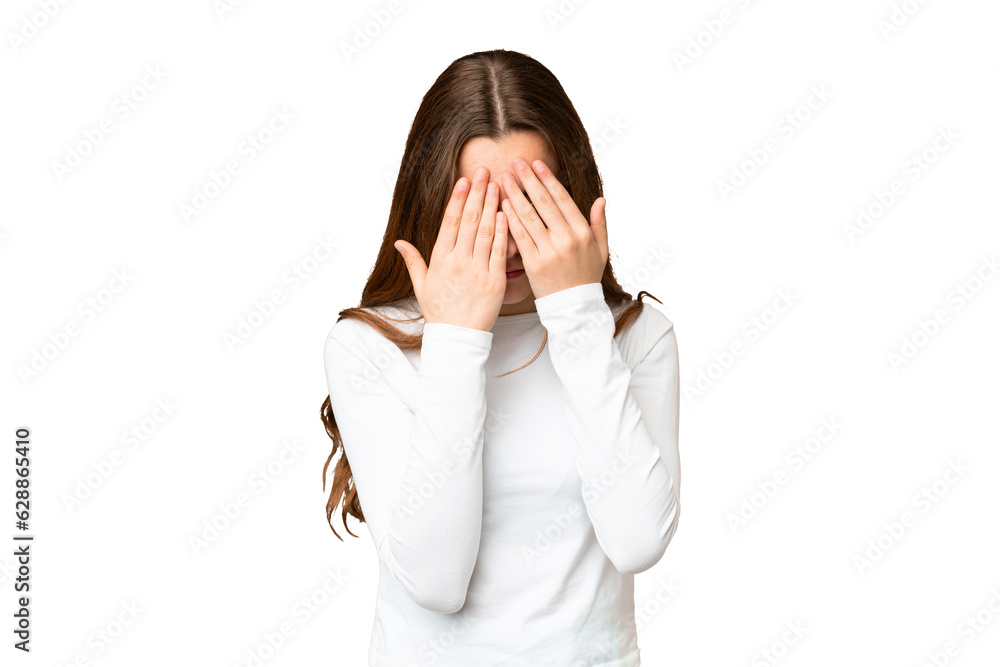 Teenager girl over isolated chroma key background with tired and sick expression Teenager girl over isolated chroma key background with tired and sick expression