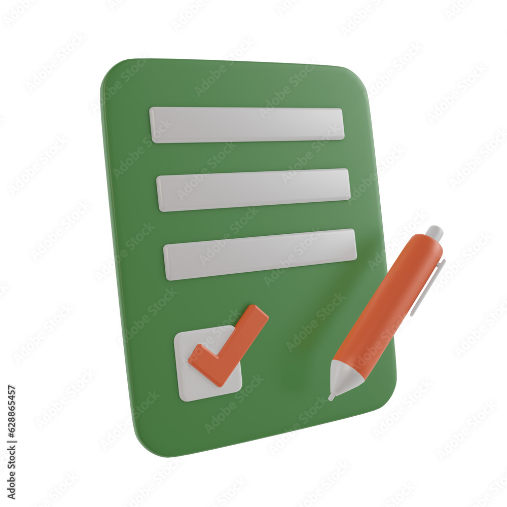 Agreement paper business 3d icon render. Agreement paper business 3d icon render.