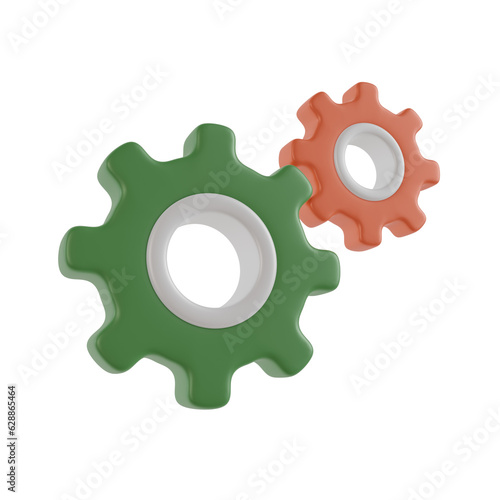 Gear business 3d icon render.