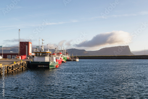 ships in the harbour of Patreksfjörður, Iceland photo