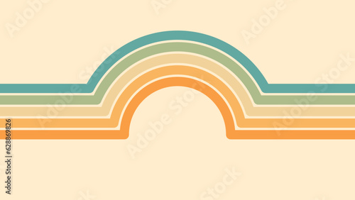 Abstract background of rainbow groovy Wavy Line design in 1970s Hippie Retro style. Vector pattern ready to use for cloth, textile, wrap and other.