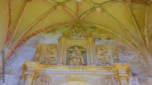 Renaissance façade Báscones de Valdivia Church. World geological heritage UNESCO. Las Loras Geopark. Pomar de Valdivia Municipality. Palencia. Castile and Leon. Spain. Europe photo