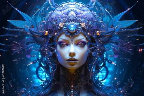 The Starseed Portrait Collection : Atlantean .Spiritual Awakening Soul Calling Galactic Council Concept. New Age Consciousness Enlightenment. photo