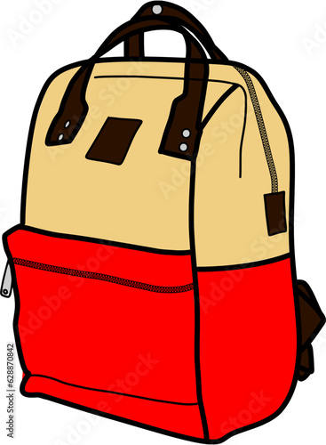 fashionable school backpack illustration