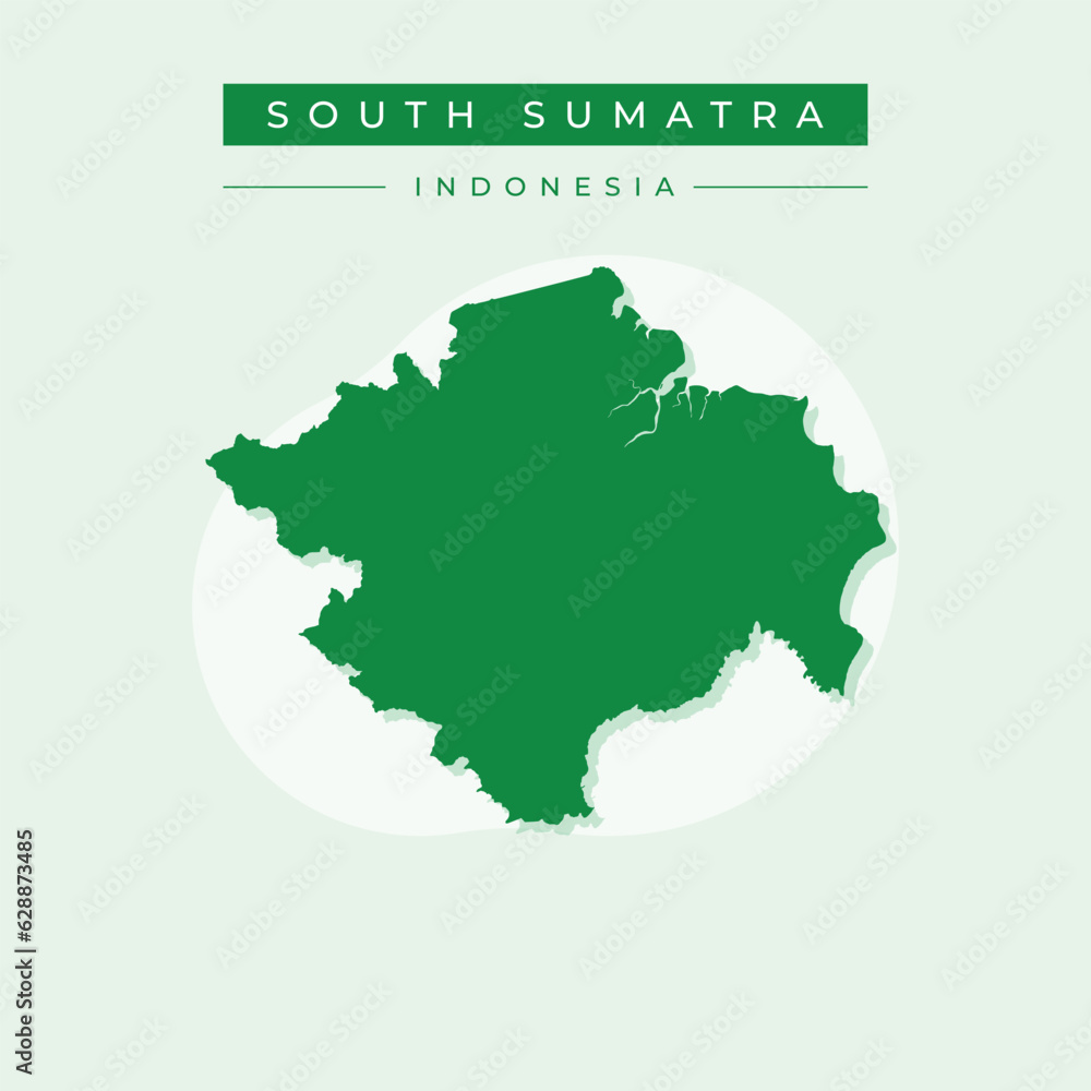 Vector illustration vector of South Sumatra map Indonesia