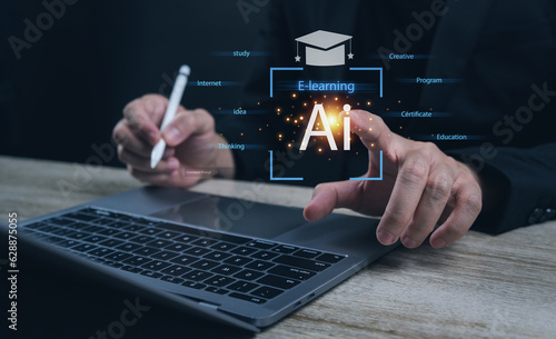 E-learning Concept With this online online graduate AI course, the Internet for knowledge concepts begins with global creative experiences.
