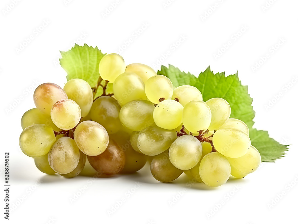 White grapes bunch isolated on white background. White grapes bunch isolated on white background.