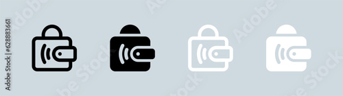 Digital wallet icon set in black and white. Payment signs vector illustration.