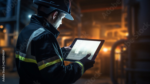Tela A safety officer using a tablet to monitor real-time safety data Generative AI
