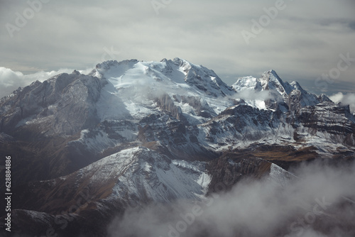 snow covered mountains