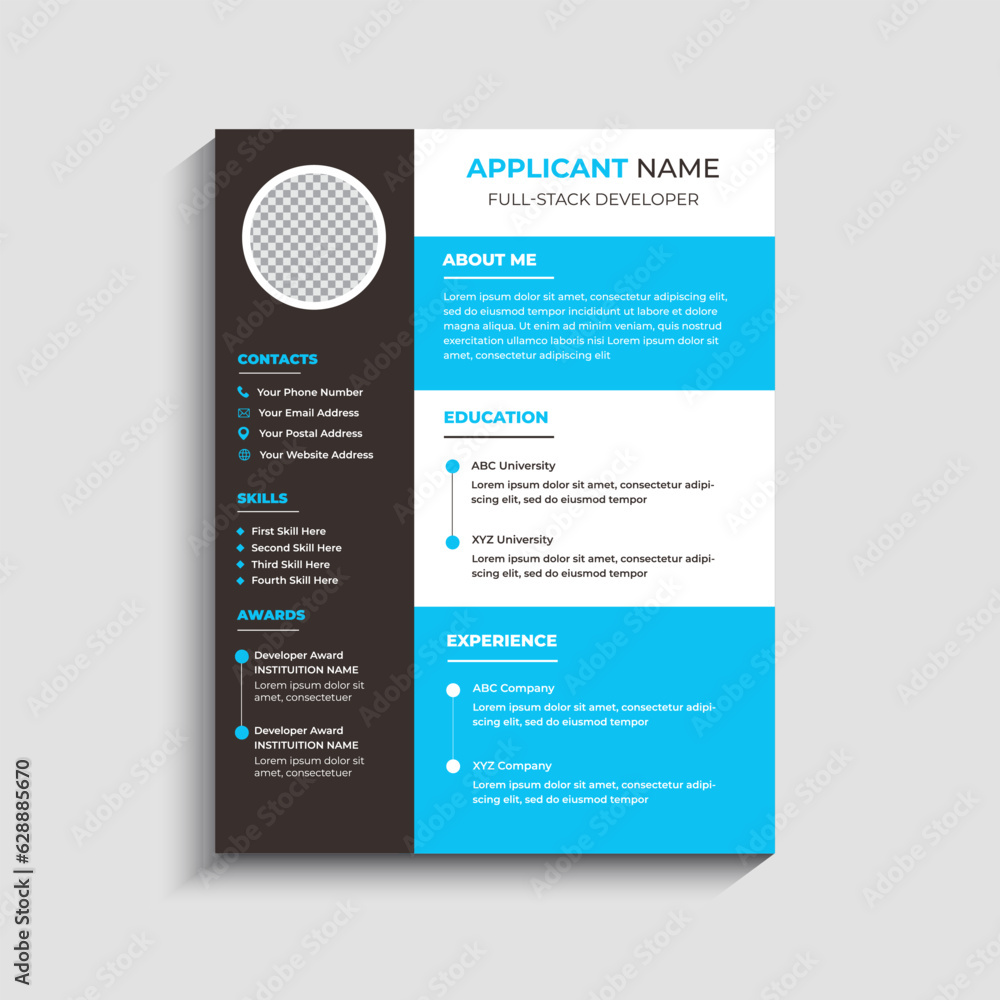 Modern Clean Resume CV Template Design Modern Clean Resume CV Template Design