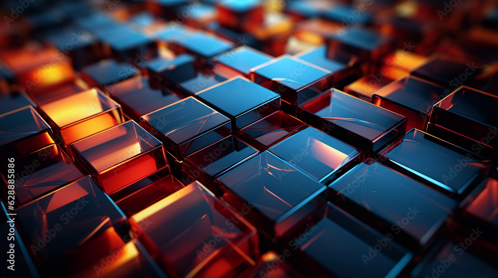 futuristic squares abstract background, generative ai futuristic squares abstract background, generative ai